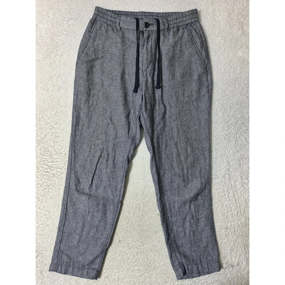 Banana Republic Athletic Linen Pants Mens 28/28 Preppy Navy Drawstring
